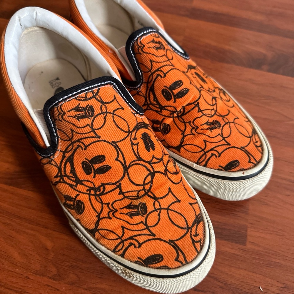 Pumpkin Patterned Orange Slip-On Sneakers